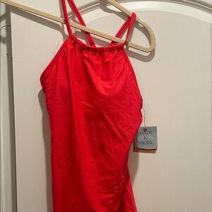 FREE in bundle NWT High neck tankini S Kona sol coral/red